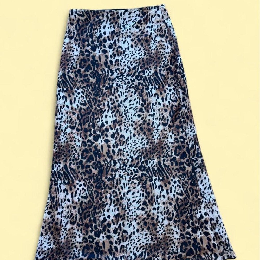 Leopard Print Spandex Maxi Skirt Size M